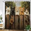 Lovely Dogs And Cats Printed Fabric Shower Curtain Bathroom Curtain,Garden Flower Animals Home Decoration Curtain With Hooks