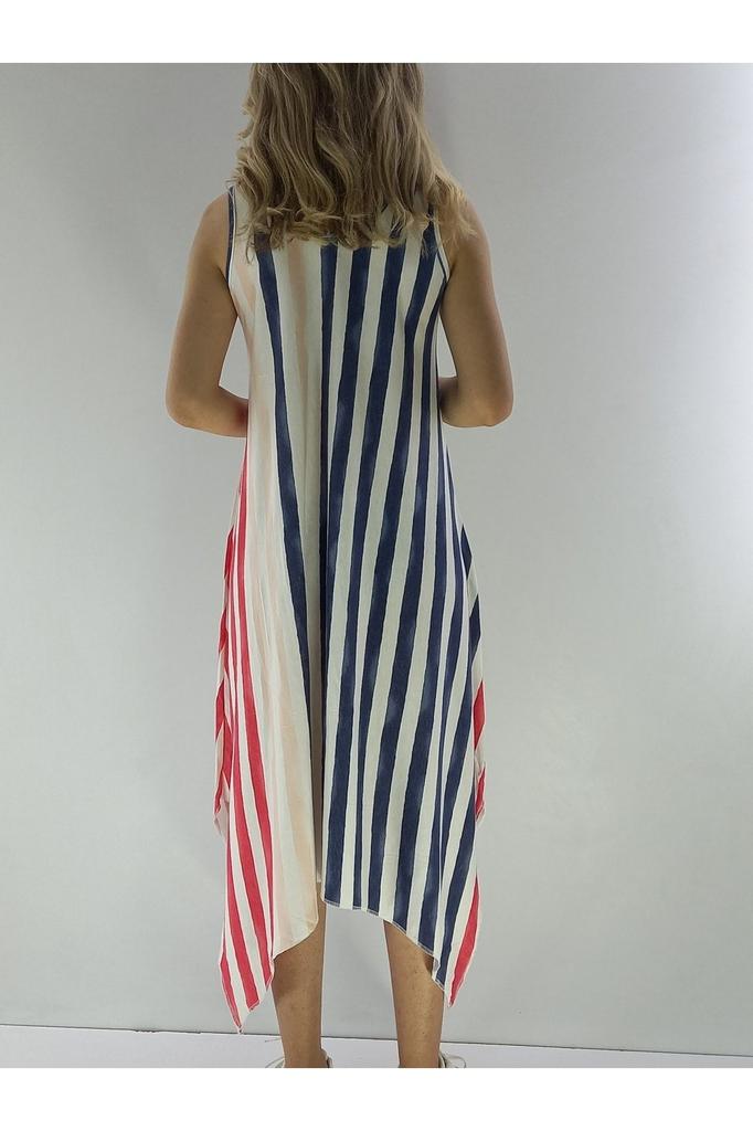 Women's Big Size Dress, Strappy, Buckle Detailed, Asymmetrical Cut, Plus Size Dress