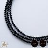Necklace-compatible Glasses Chain Onyx 2mm Round Beads Cut (glass Cord) Stylish Mens Womens Mask Birthstone Power Stone Natural Amulet Evil-repelling