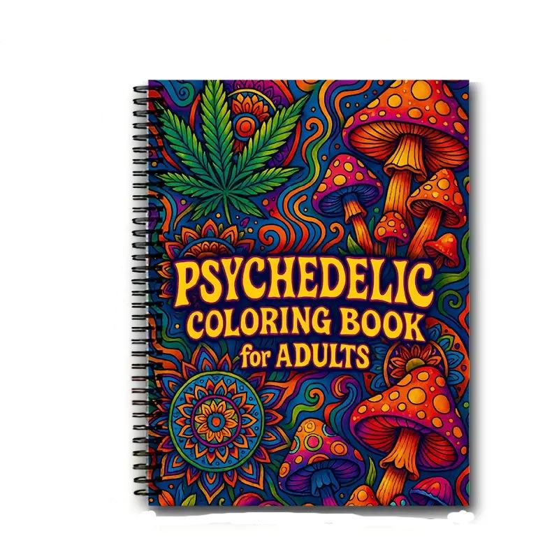 Психоделическая Книга-раскраска «Сон» для взрослых | Страницы с триповым арт-терапевтическим рисунком | Творческое раскрашивание для снятия стресса красный