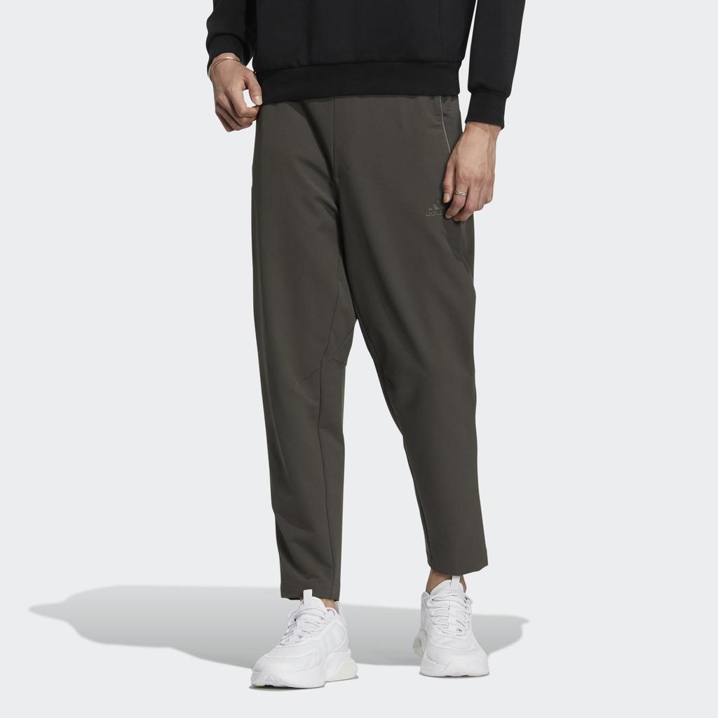 Adidas Logo Print Slim Fit Casual Pants Men Bottoms Olive-Green HY5844