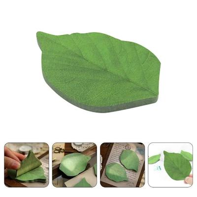 50 Sheets Per Book Green Leaf Stickers Notebooks with Realistic Leaf Shapes Cute Office and Home Decor Paper Reusable Leaves