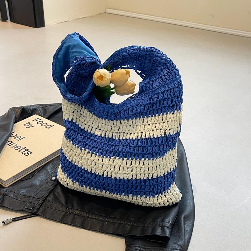 Beach Straw Bag New Summer Versatile Shoulder Armpit Bag Seaside Vacation Woven Tote Bag
