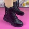 Soft Leather Plush Fashion Boots Women's Autumn and Winter New Soft-soled Soft-faced Non-slip Boots Comfortable Plush Flat-soled Cotton Shoes