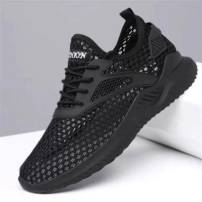 Summer Breathable Men's Mesh Shoes: Fashionable, Lightweight, Casual, Korean Style, Hollow-Out Design for Students.