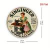 Vintage Singer Sewing Machine Metal Wall Art Retro Tin Sign Home Decor
