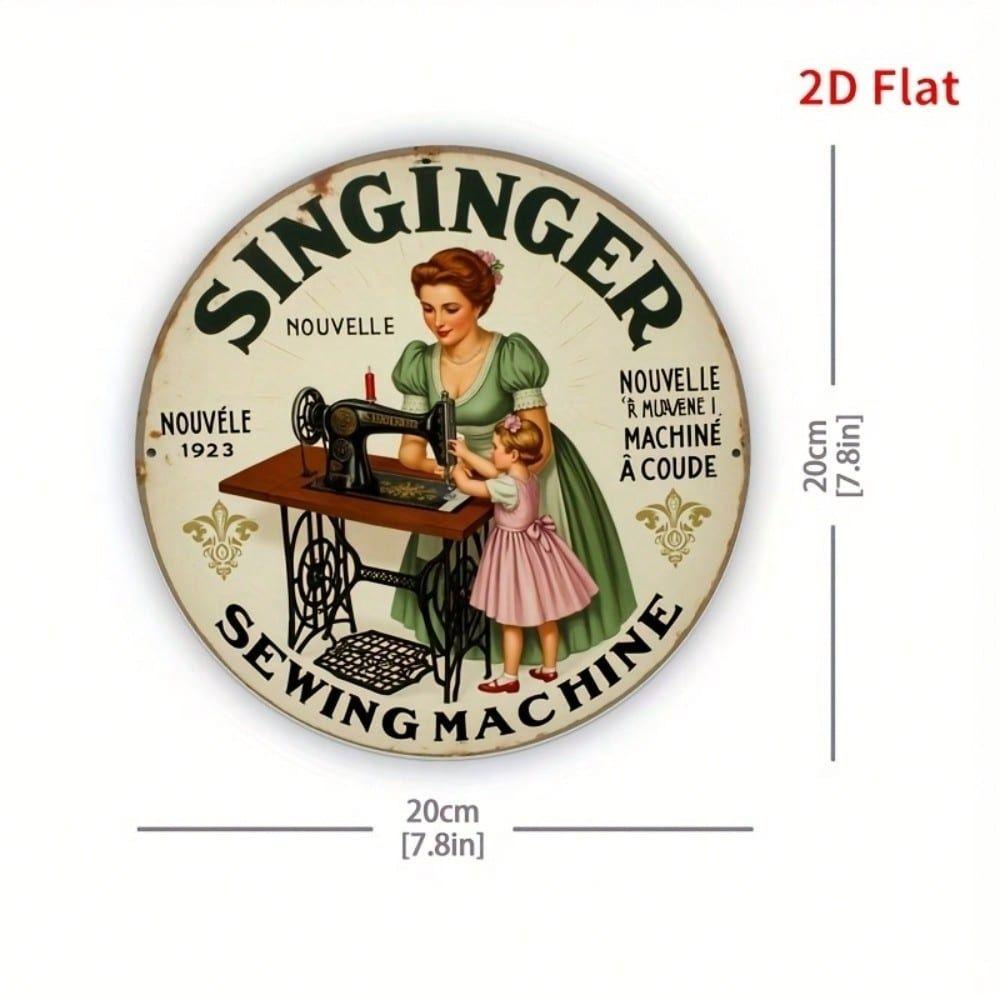 Vintage Singer Sewing Machine Metal Wall Art Retro Tin Sign Home Decor