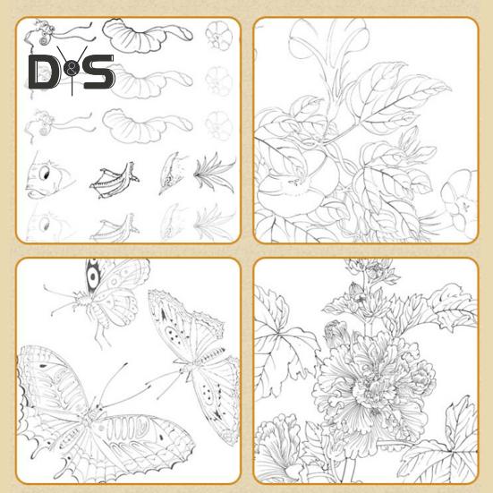 1/6 Sztuk Malarstwo Chińskie Biały Album do Kopiowania Rysunków dla Początkujących Ćwiczenia Rysowania Liniowego Książka Papier do Kaligrafii Chińskiej Ćwiczenie Pisania i Odrysowywania Chińskich Znaków