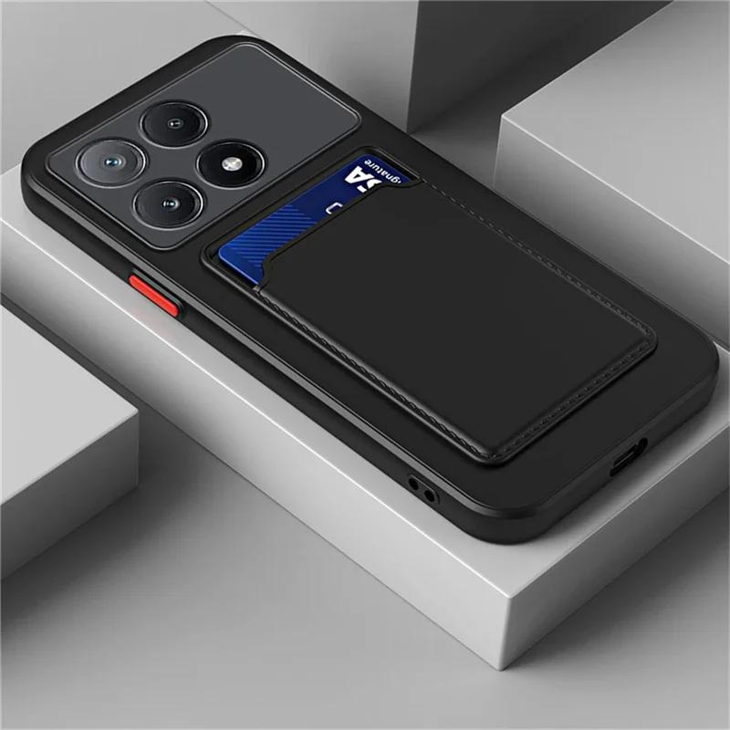 For Xiaomi Poco X7 Silicone Card Slot Phone Case X 7 X6 X5 X4 X3 Pro 5G NFC GT Soft Wallet Holder Little F6 M6 M4 Pro Back Cover
