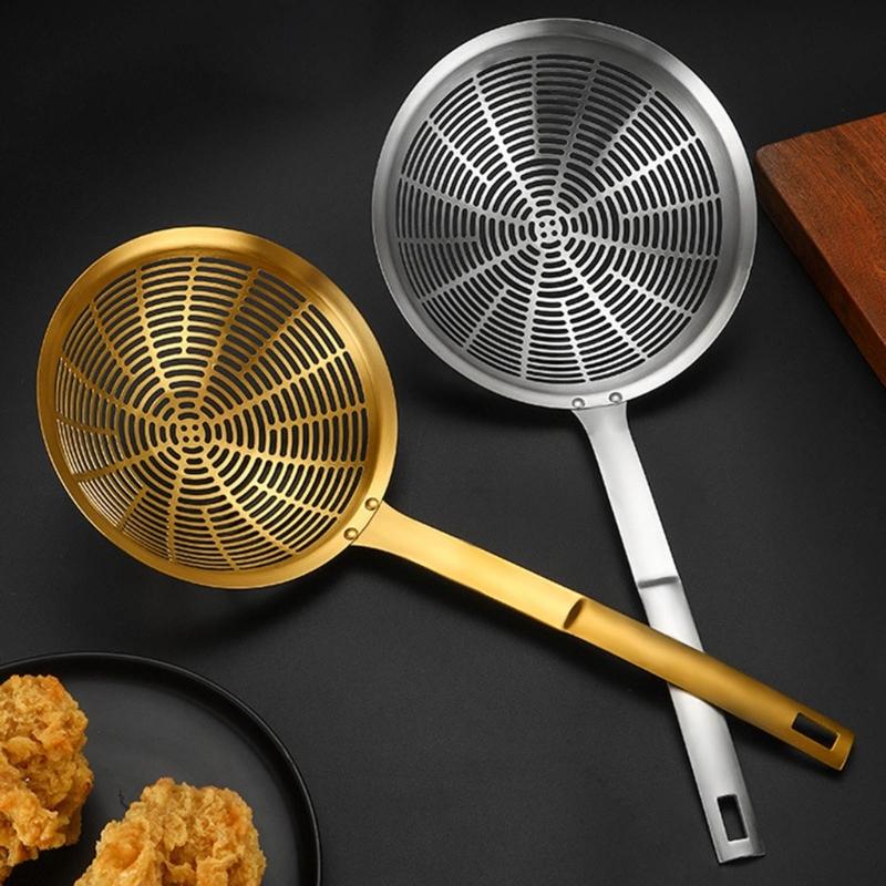 Stainless Steel Skimmer Spoon with Heat Resistant Handle Strainer Ladle Large Colander for Straining and Blanching
