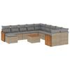 Vidaxl 12-Cz. Garden Furniture Set With Cushions, Beige, Poly Rattan