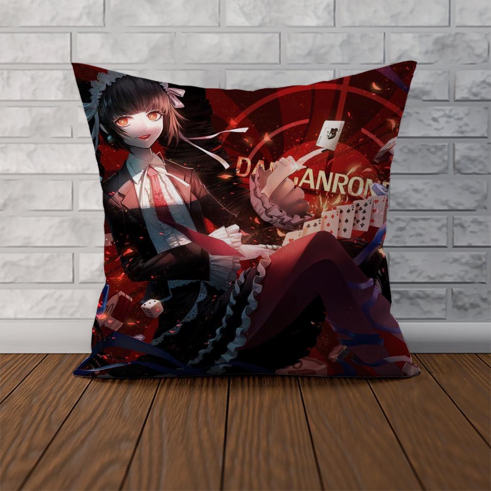 DDanganronpa Pillow Case For Car Sofa Decorative Home Doublesided Print Plush Square Throw Pillow Cushion Cover