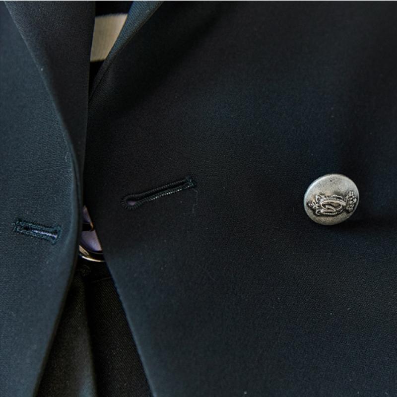 Maxza Peaked Lapel Handkerchief Double Breasted Jacket Cd05qj300on