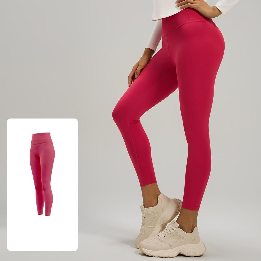 Leggings femininas de cintura baixa e ajuste fino de nove pontos, calças casuais de ioga com elevação do quadril