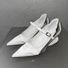 Designer Strange Heel Pointed Toe Women Modern Single Shoes All Match Casual High Heel Belt Buckle Pumps Lady Mary Janes