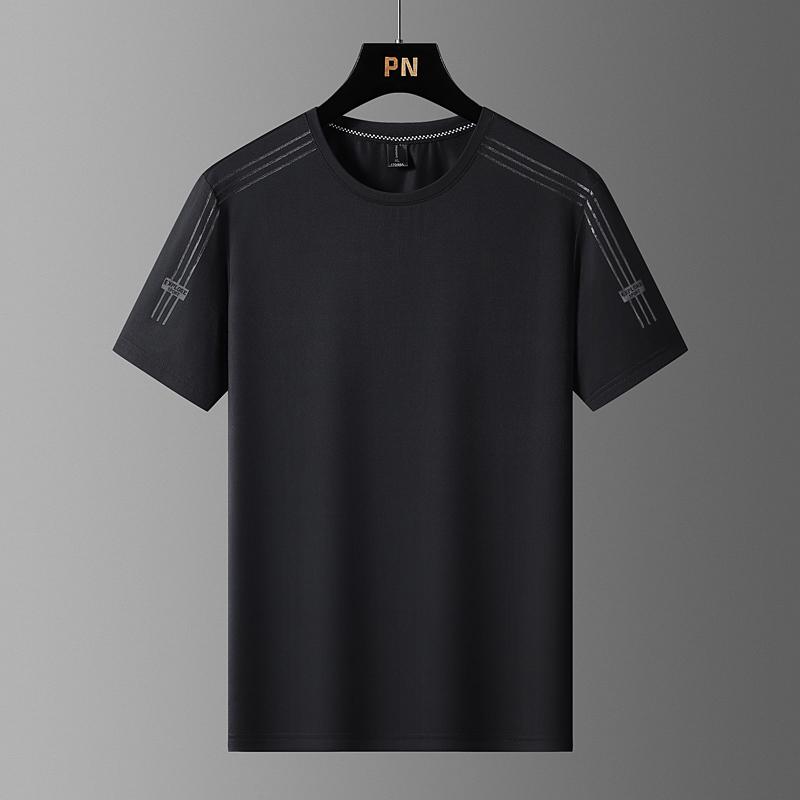 Short Sleeved T-shirt, Summer Ice Silk Loose Casual T-shirt, Men's Outdoor Casual Sports Quick Drying Short Sleeved T-shirt