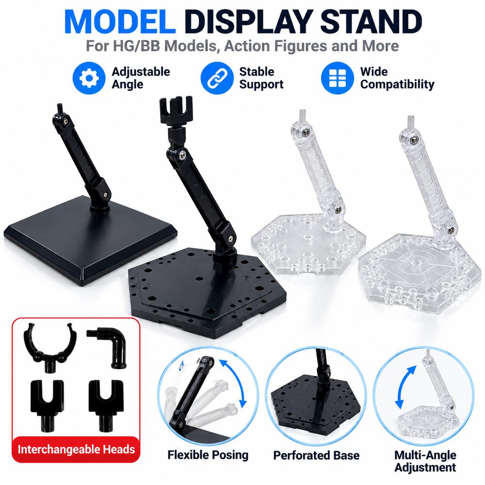 Adjustable Arm Action Figure Display Stand Transparent Action Figure Base  HG Model Figures