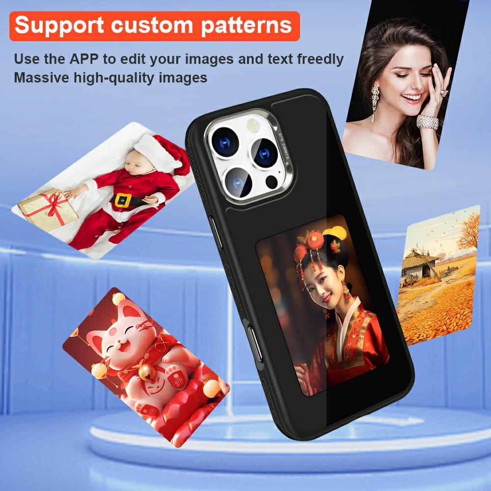 For iPhone 16 Pro Max E-Ink Case 4 Inch HD 4 Colors Phone Cover Supports NFC Transfer DIY Pictures