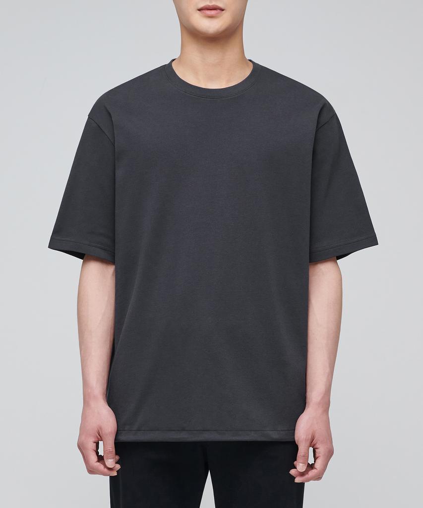 MUSINSA STANDARD Relaxed Fit Crew Neck String T-Shirt [Dark Gray]
