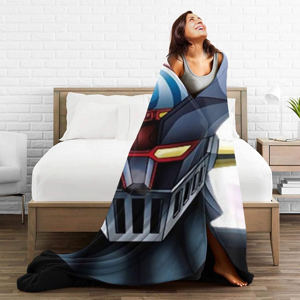 Mazinger Z Ufo Robot 3D Print Blankets Goldorak Anime Grendizer Wool Throw Blankets Bed Sofa Decoration Soft Warm Bedspreads