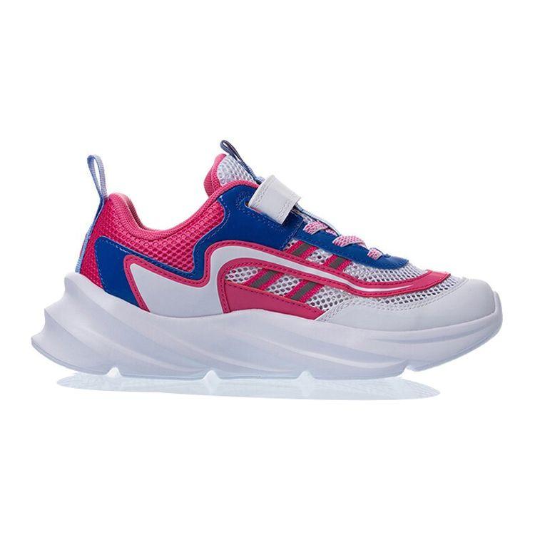 Li Ning Big Shark Reflective Low Top Kids Running Shoes Kids sneaker White Pink Blue YKCR092-4