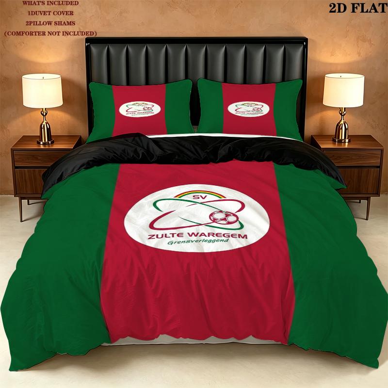 Sv Zulte Waregem Pattern Bedding uilt Set uilt Cover Pillowcase Home Decoration Birthday Gift (1 * duvet cover + 2 * pillowcase without core)