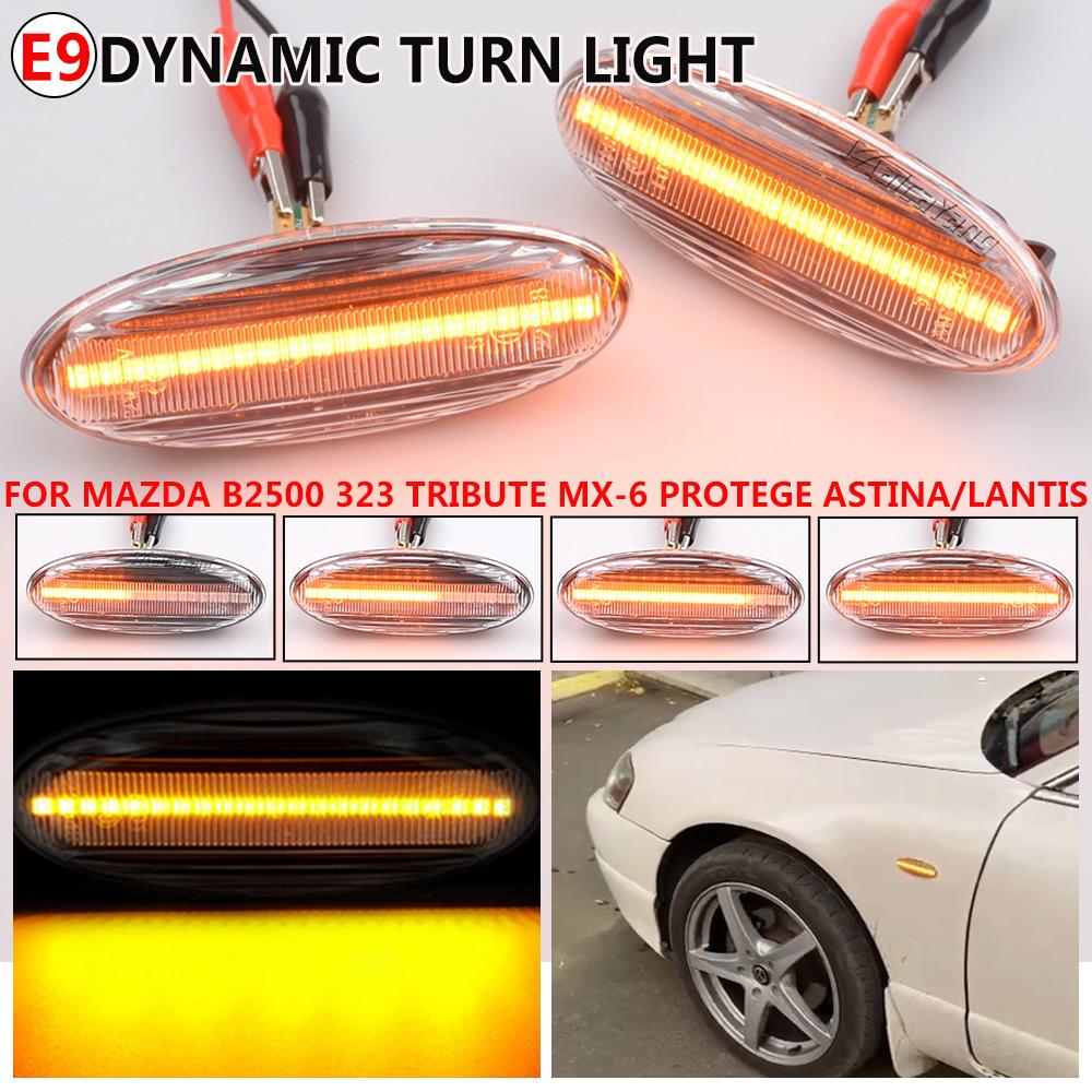 For Mazda 323 Premacy MX-6 Tribute Protege B2500 Pick up Astina Lantis Sequential Blinker LED Lamp Side Marker Light B01W-51-120
