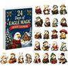 Holiday Countdown Activity Kit Eagle Advent Calendar, 24Pcs Acrylic 2D Ornament Set with Mini Festive Home Decoration Cartoon Figures, Christmas Tree