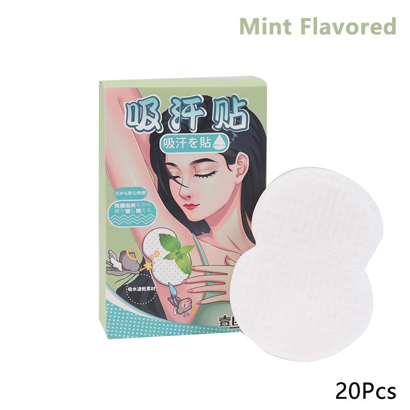 

20 шт./коробка Подмышечные вкладыши для пота Абсорбирующие прокладки для женщин и мужчин Одноразовые наклейки от пота для подмышек Защитные накладки для одежды зелёный