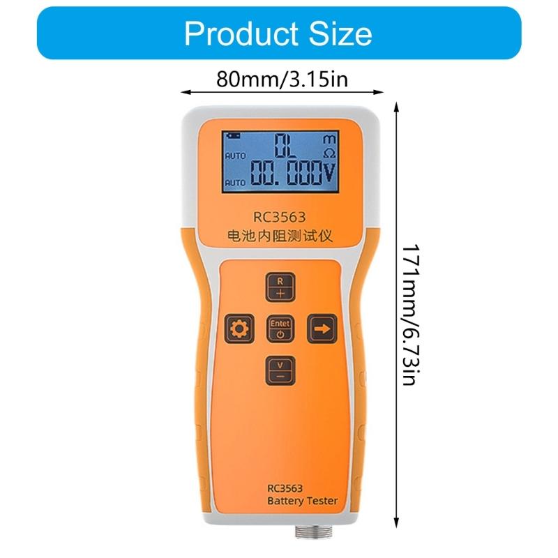 Handheld Battery Tester For Internal Resistance Voltage Measurement With High Precise 3 Digit Display And Portable Design