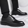 Black Round Toe Lace Up Men's Formal Shoes Spring Autumn Legitimate Leather Official 2025 Style Gentleman Trend Social Shoe Male