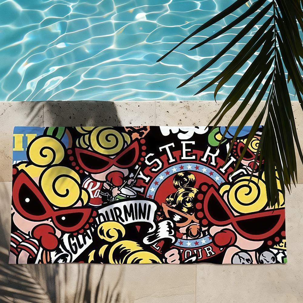 Fashion print H-Hysteric M-Mini Towel Drying Bath Towel Applicable To Light Swimming Camping Yoga Beach Out