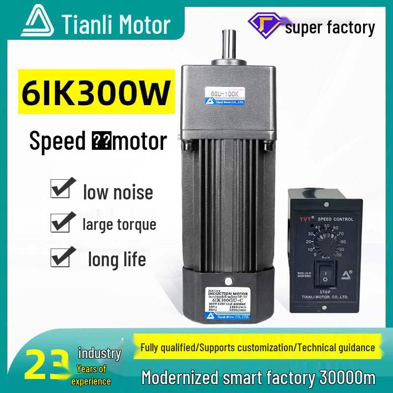 Tianli Small Gear Reducer Motor 6IK300W 220V AC Speed Control Motor 120W/250W