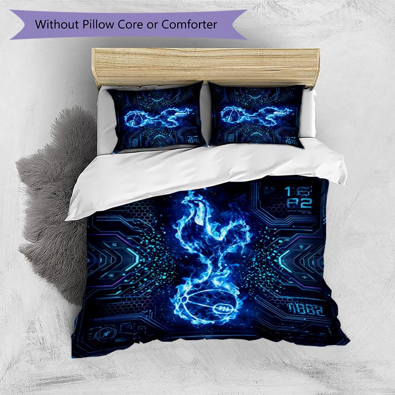 Set Lenzuola 3 Pezzi Stampato Tottenham Hotspur Morbido Delicato sulla Pelle Lavabile Copripiumino e Federe Set Tutte le Stagioni Camera da Letto