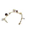 Niche Mori-Style Floral Strawberry Pearl Bee Metal Bracelet