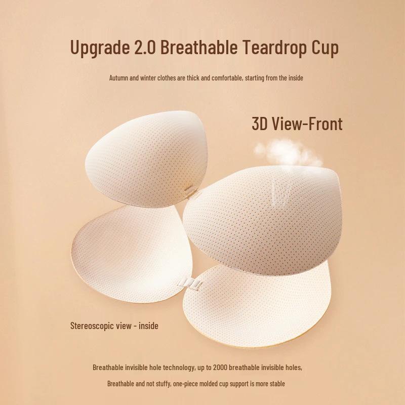 Herbal Style Seamless Hyaluronic Acid Inner Wear: Women's Invisible Skin-Beautifying Base Layer with Chest Pad - Warm Underwear for Autumn and Winter.