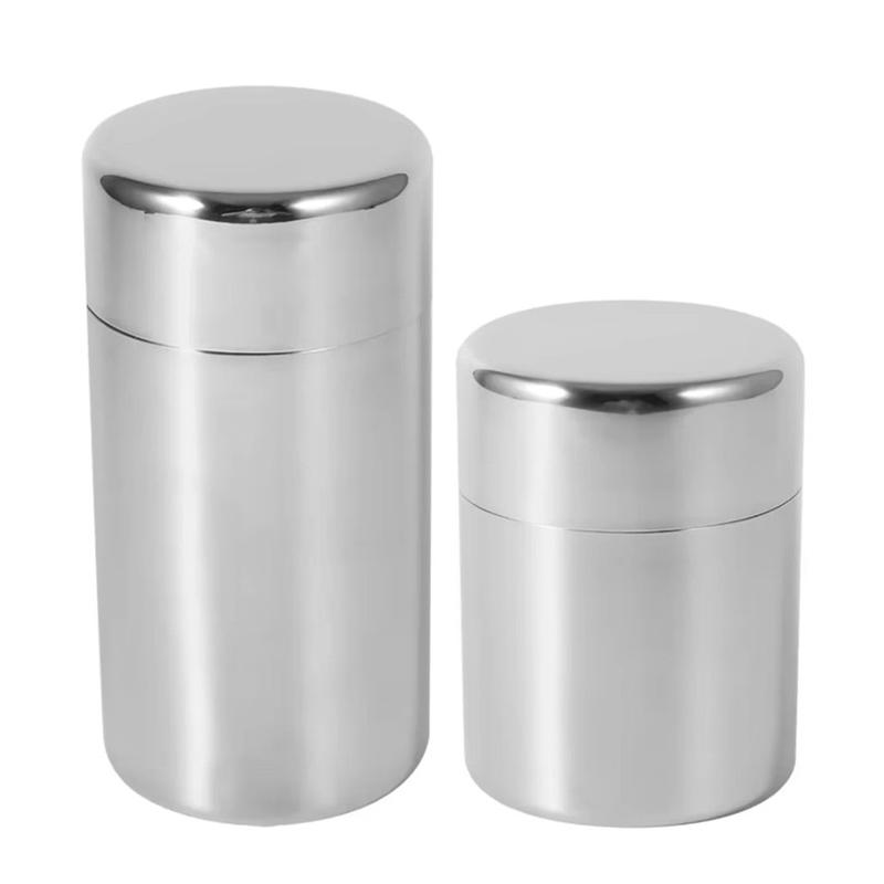 400/550Ml Tea/Coffee Canister With Airtight Double Lids For Loose Tin Containers Stainless Steel Storage