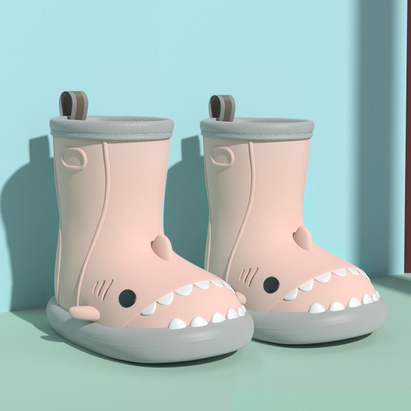 Shark Women's Non-slip Summer Rain Boots - Lightweight, Waterproof, Soft Sole, Short to Mid Tube with Fun Cartoon Design