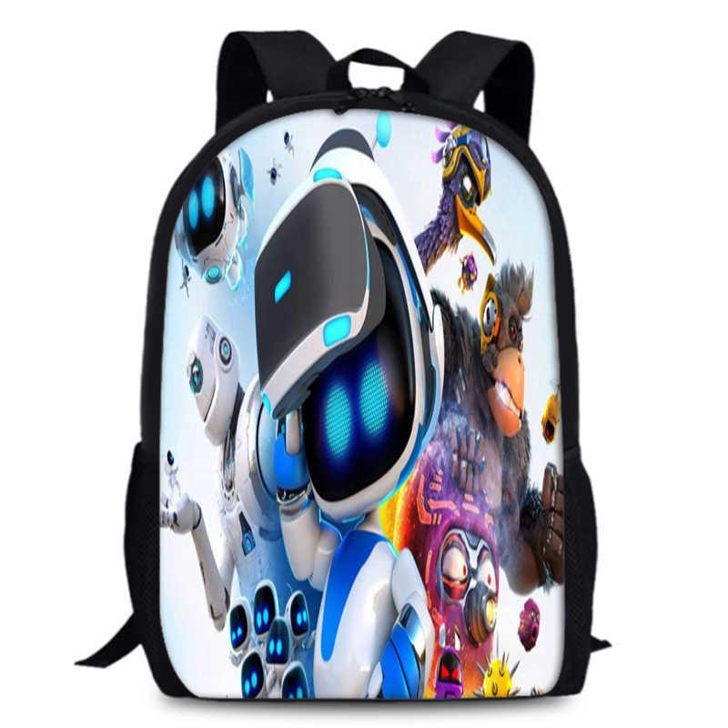 Astro Bot 15 Inch Large Capacity School Backpack Stylish Oxford Cloth Design For Kids