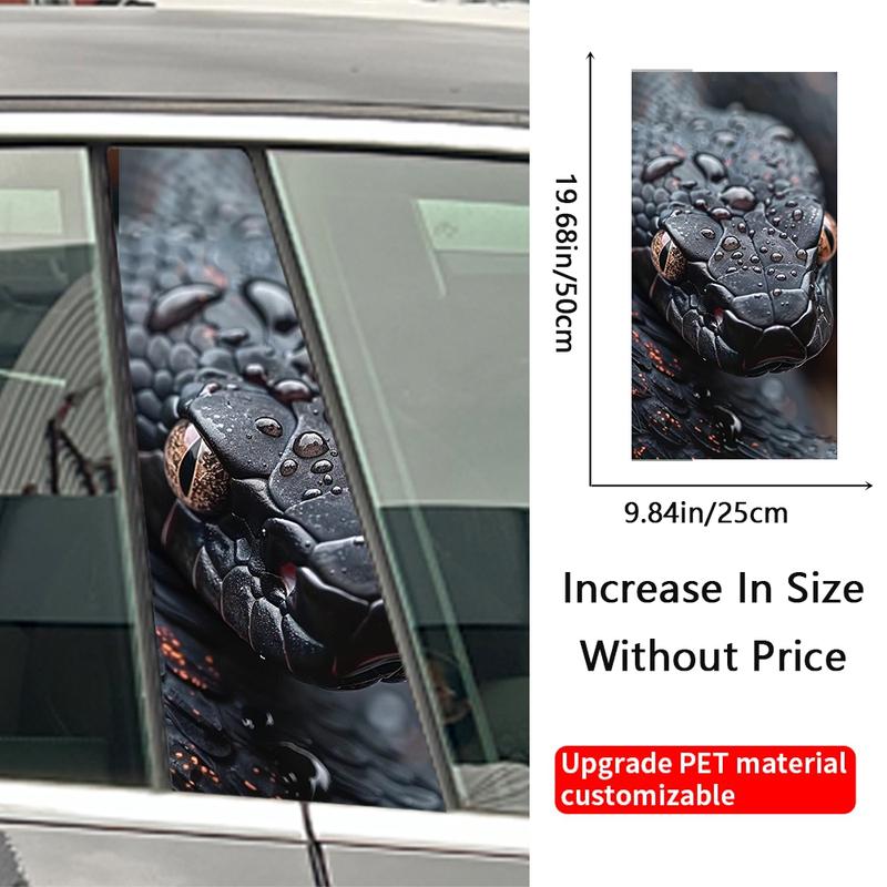 Black Mamba Snake Car Stickers Waterproof Auto B-Pillar Decor Cover Scratches Sunscreen Doors Pillar Trim Auto Accessories