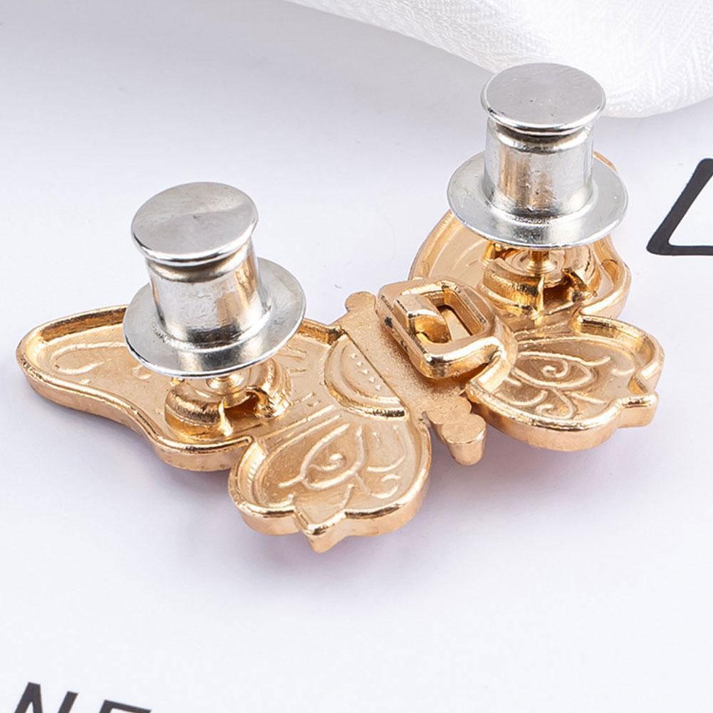 1/8pcs Butterfly Waist Tighteners for Women, Pants Waistband Button Pins Buckle No Sew No Tools Adjustable for Loose Jeans Skirt