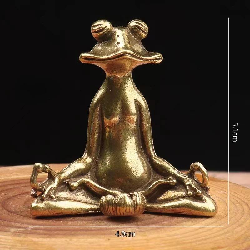 Retro Zen Frog Incense Burner Copper Animal Sculpture Creative Home Desk Decoration