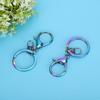 9pcs Household Colorful Iron Keyring Key Chain Clips DIY Bag Purse Jewelry Supplies