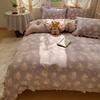 Ins Skin-friendly Soft Bed Four-piece Set Double-layer Yarn Quilt Cover Washed Cotton Student Dormitory Bed Sheet Pillowcase Three-piece Set