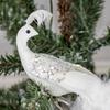 24TE Christmas Ornament Bird Figurine Artificial Peacocks Long Tail Natural Feathers for Tree New Year Ornaments Garden Home