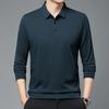 Men S Long Sleeve Polo Shirt Solid Color Casual Basic Style