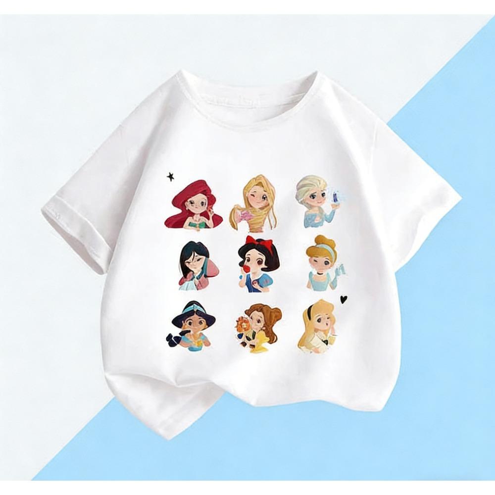 

Disney Day Children s T-shirt,Disney Prince Princess Print,children s Summer Outdoor Casual Streetwear 100