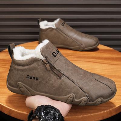 Herrenschuhe Winter Samt Verdickte Warme Baumwollschuhe Rutschfeste Schneestiefel Für Herren Leichte Low-Top-Lederschuhe Für Herren