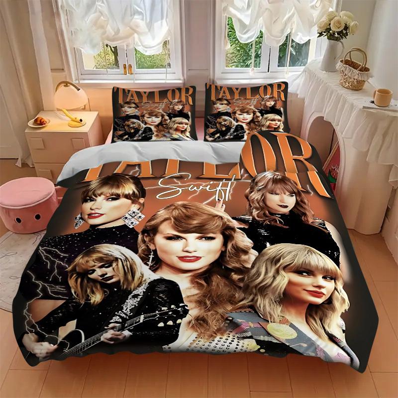 3dílná sada povlečení Taylor Swift: Ideální do ložnice nebo pokoje pro hosty. Měkké a pohodlné bez vnitřního jádra yy251010150