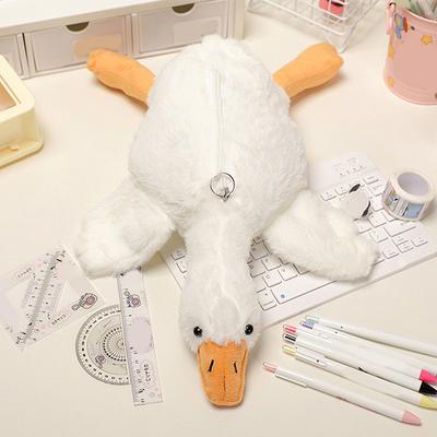 Cartoon Weiße Gans Plüsch Stift Tasche Lustige Student Tier Bleistift Fällen Schreibwaren Lagerung Tasche Nette Bleistift Beutel Geschenke